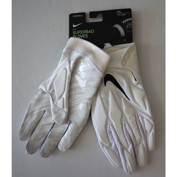 Nike PGF873-102 Men's Sz 2XL White Superbad Football Gloves - Picture 2 of 6